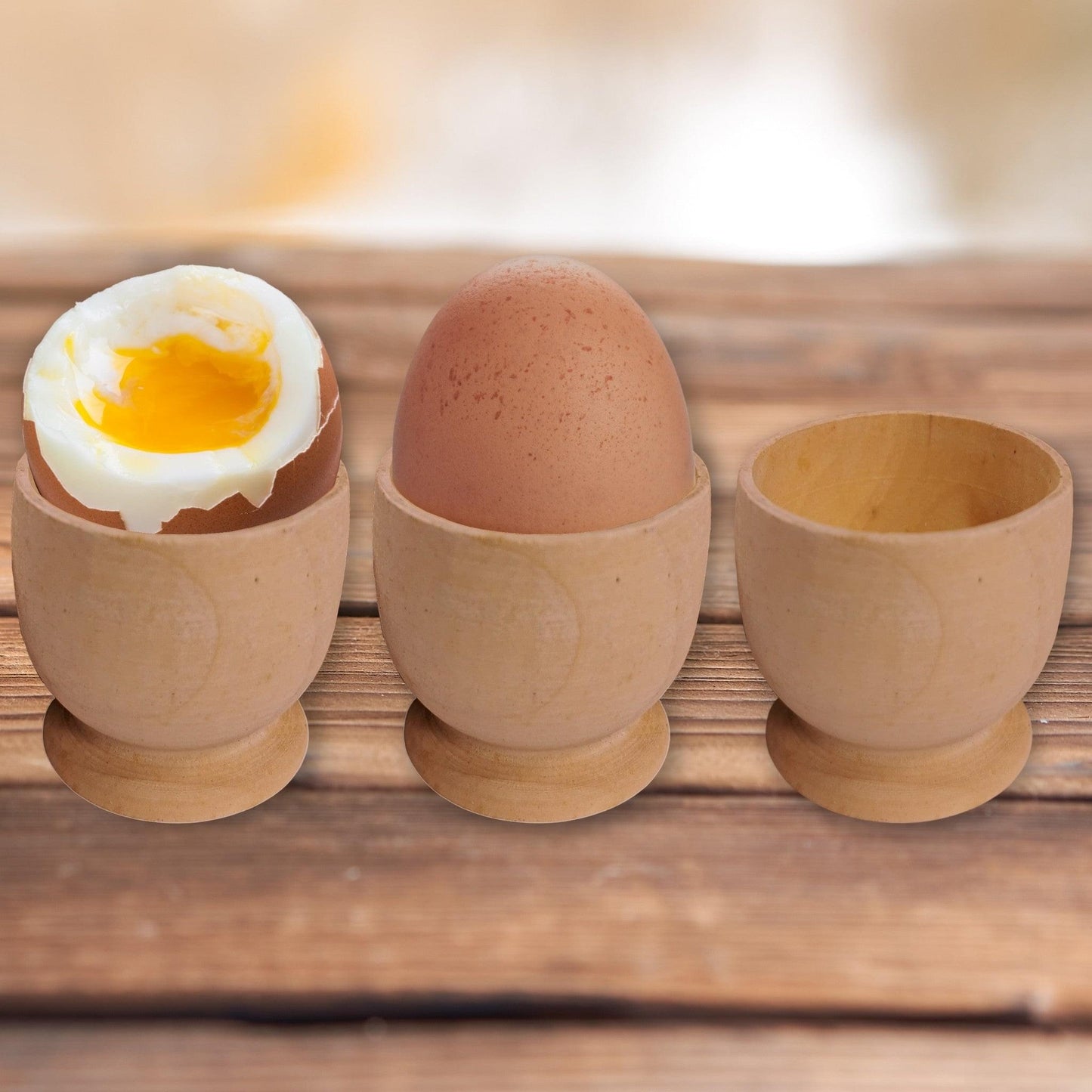 10 Wooden Egg Cups Boiled Egg Holder, Make Personalized Egg Cups 4cm Diameter.