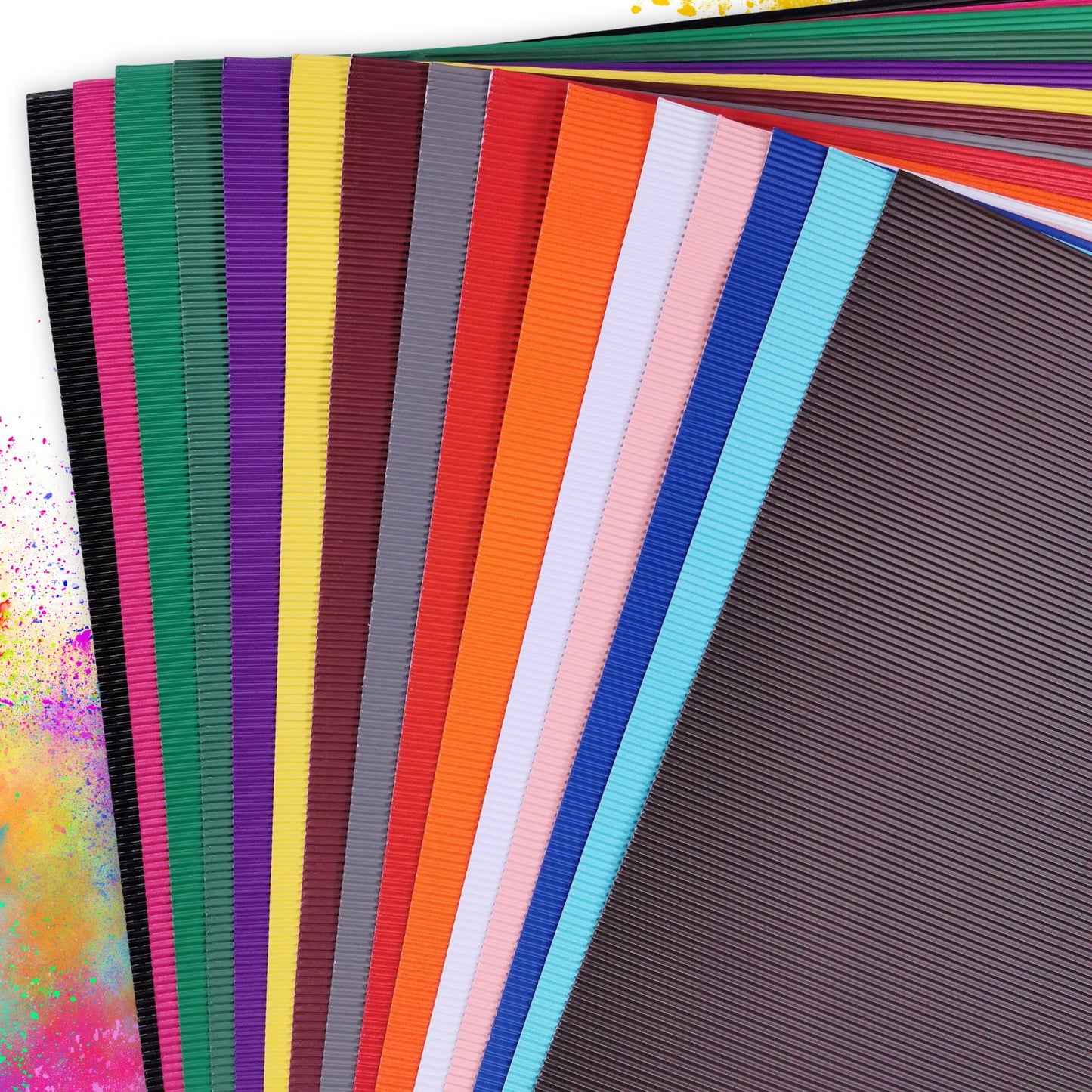 Large Corrugated Card Sheets 14 Assorted Coloured 70cm x 50cm Corrugated Sheets