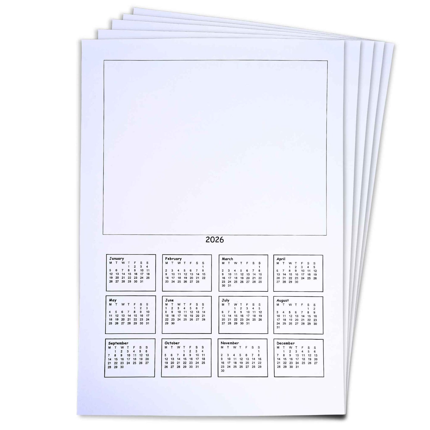 2026 A4 Calendar Blanks