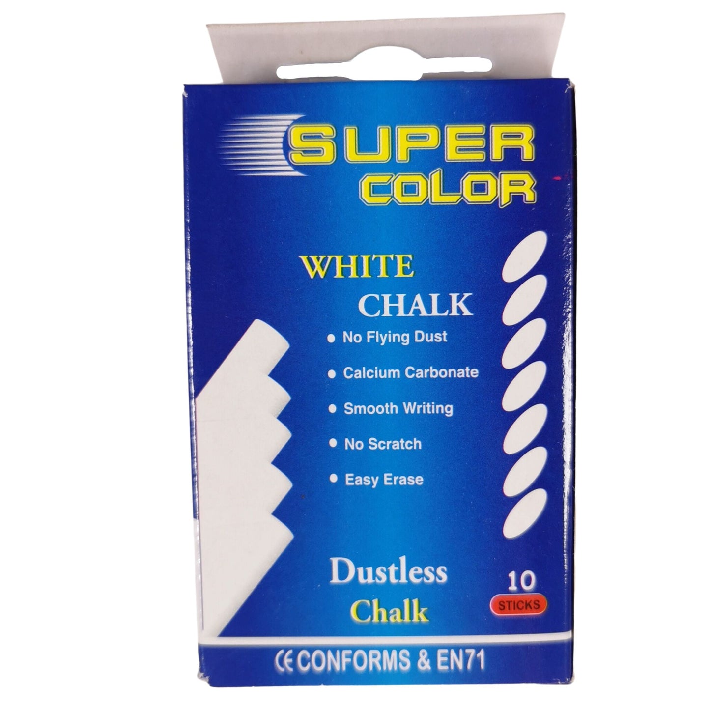 Dustless White Chalk Pack of 10 Sticks