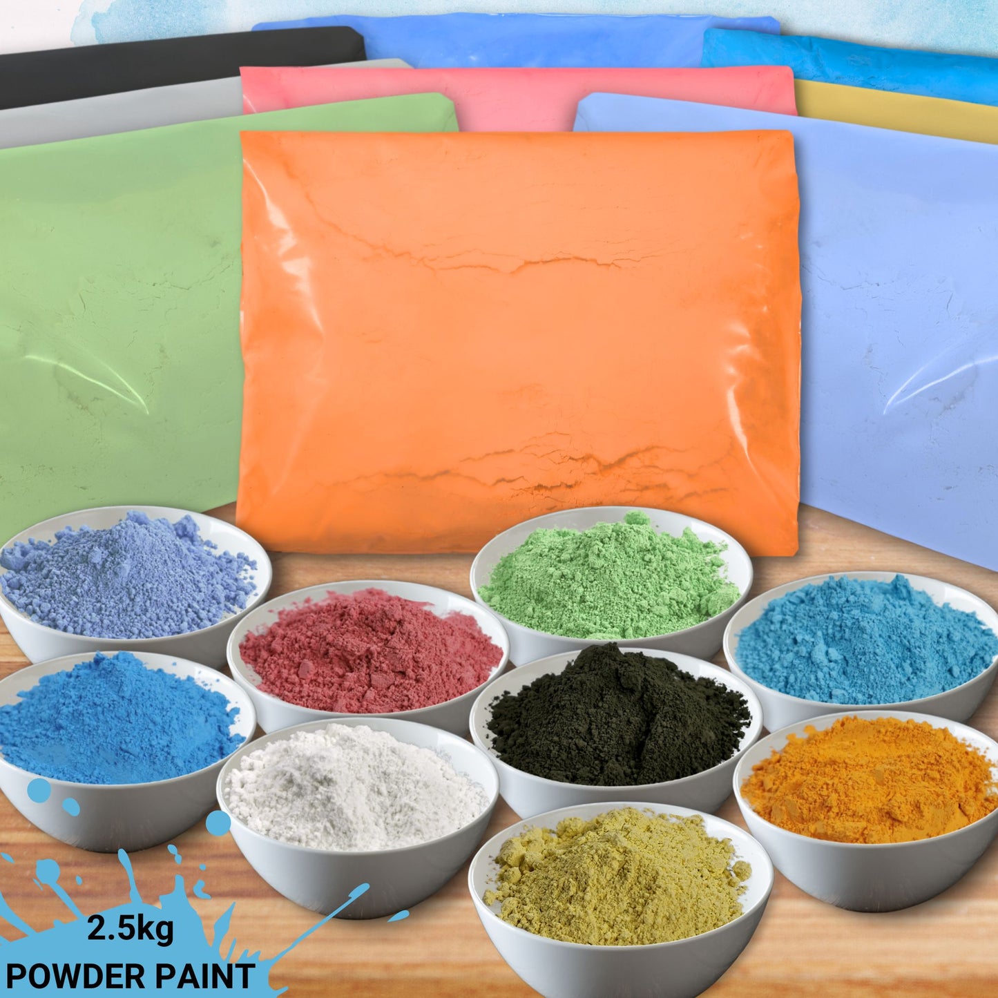 Powder Paint Single Colour Bags of 2.5kg Non Toxic Childrens Paint