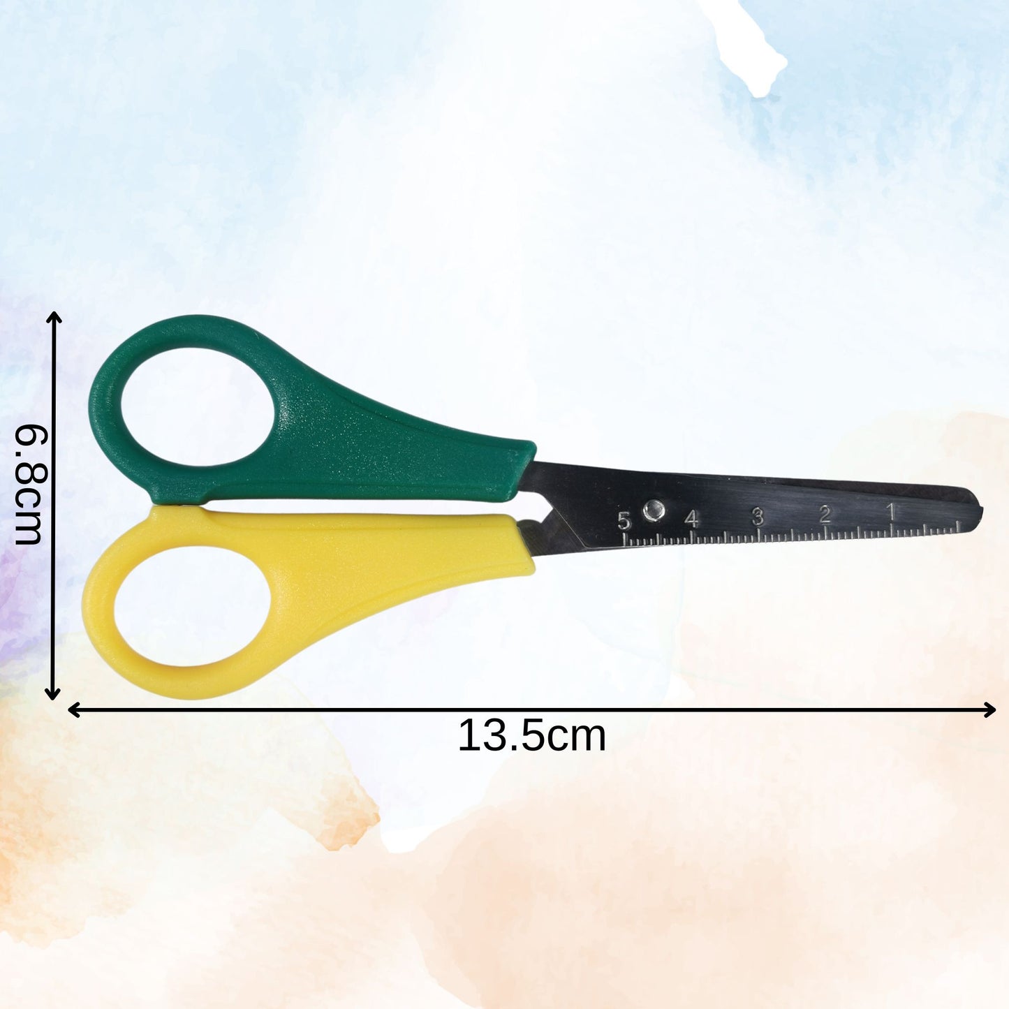 Left Handed Children's Scissors Ruler Edge Rounded Tip Safety Scissors