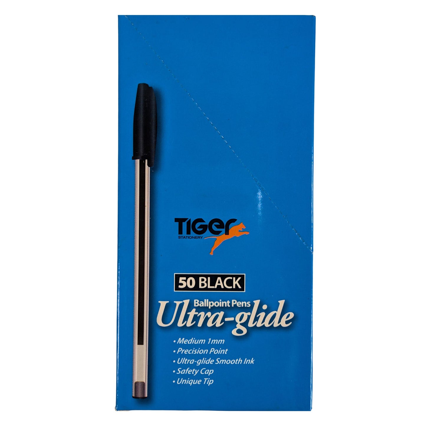 50 Black Biro Ultra-glide Ballpoint Pens 1mm Tip