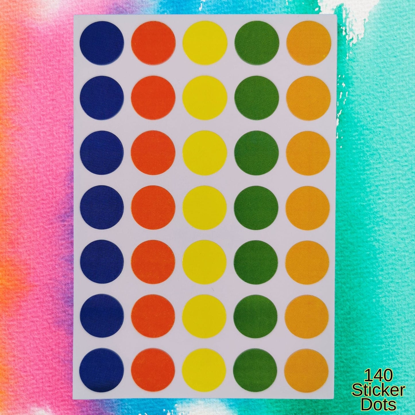 Round Circle Label Stickers 12mm Assorted Colours 140