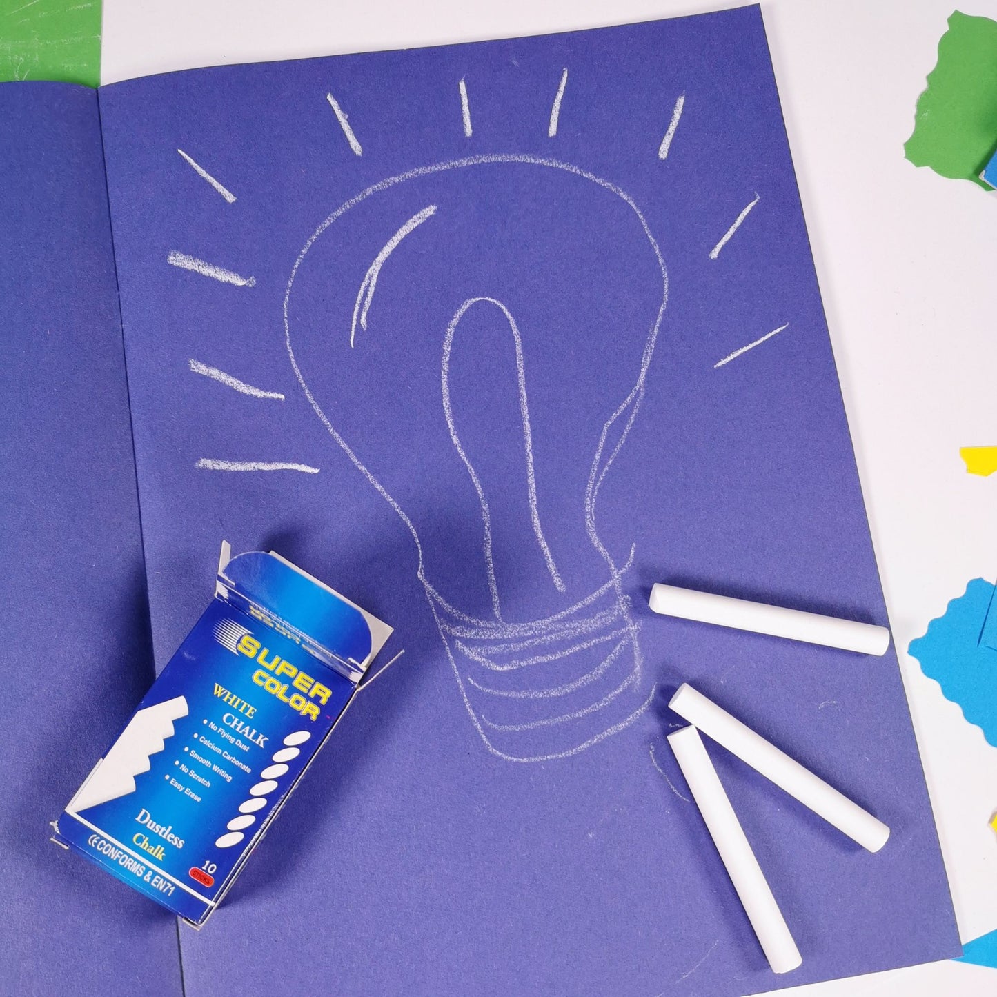 Dustless White Chalk Sticks