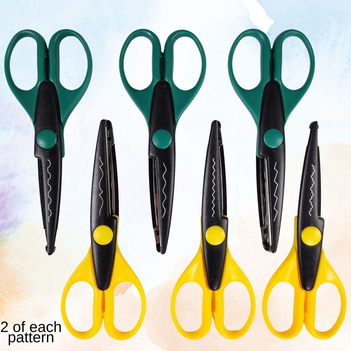 12 Pairs of Decorative Paper Edging Scissors in a Carousel