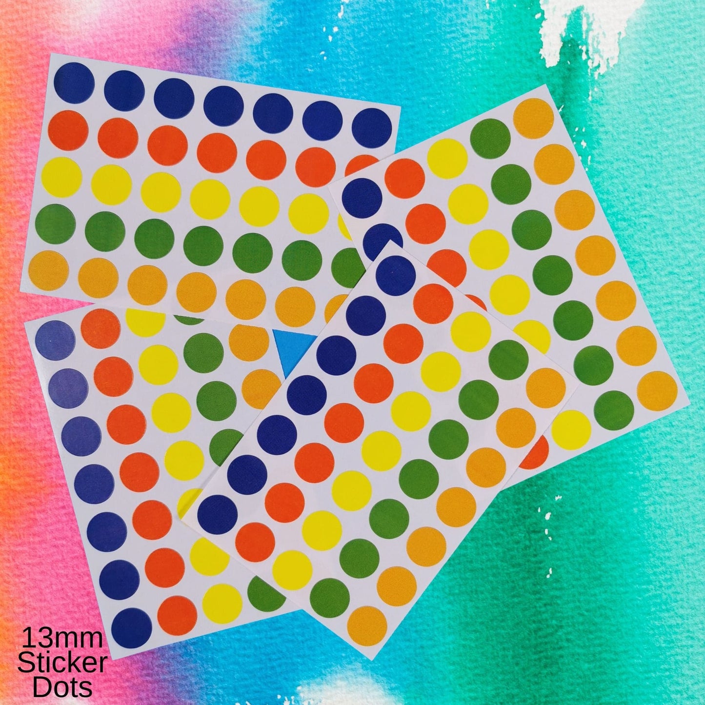 Round Circle Label Stickers 12mm Assorted Colours 140
