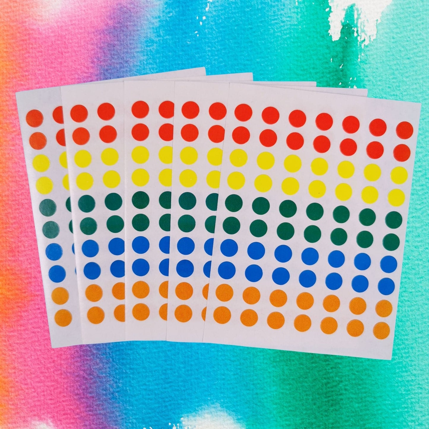 Round Circle Label Stickers 8mm Assorted Colours 350