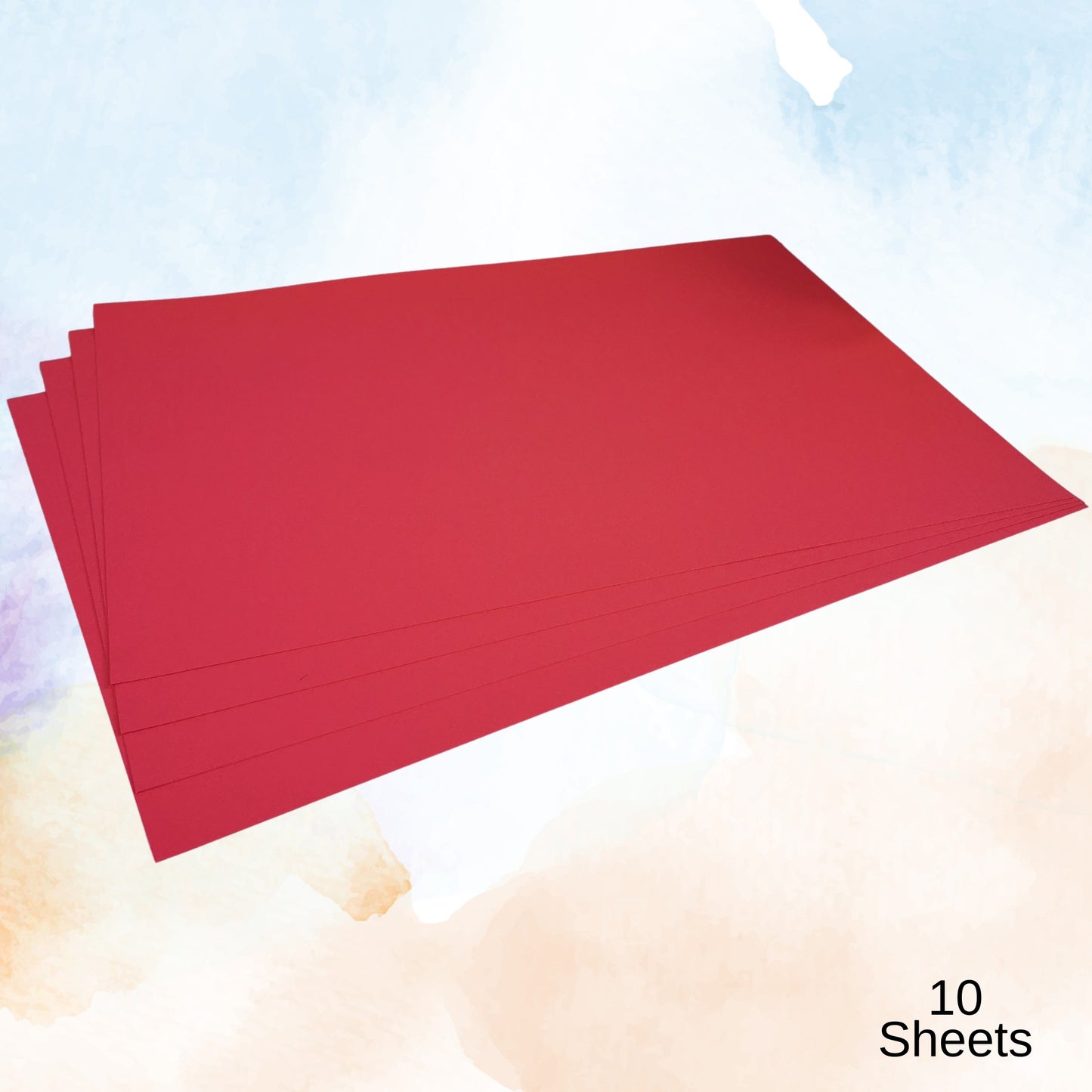 Large A2 Red Card 10 Sheets 180gsm Card Pack