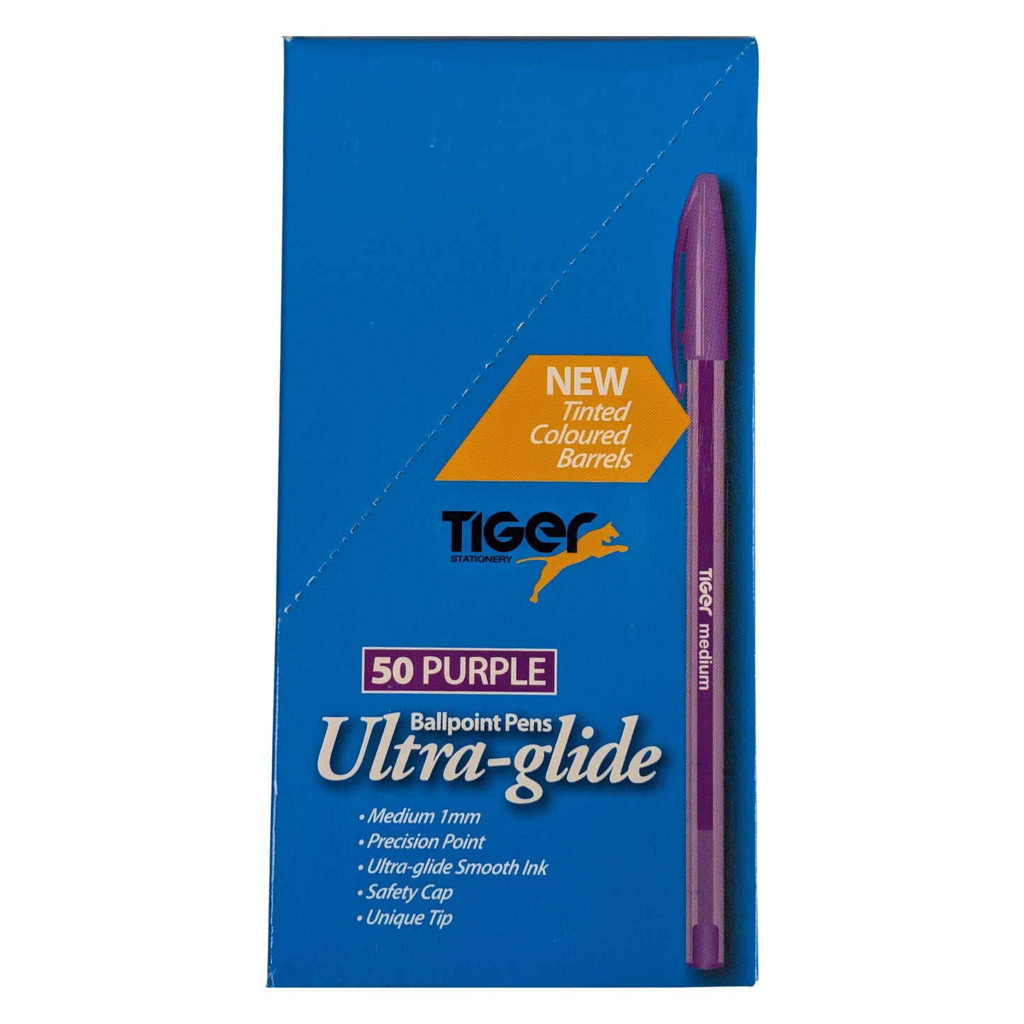 50 Purple Biro Ultra-glide Ballpoint Pens 1mm Tip
