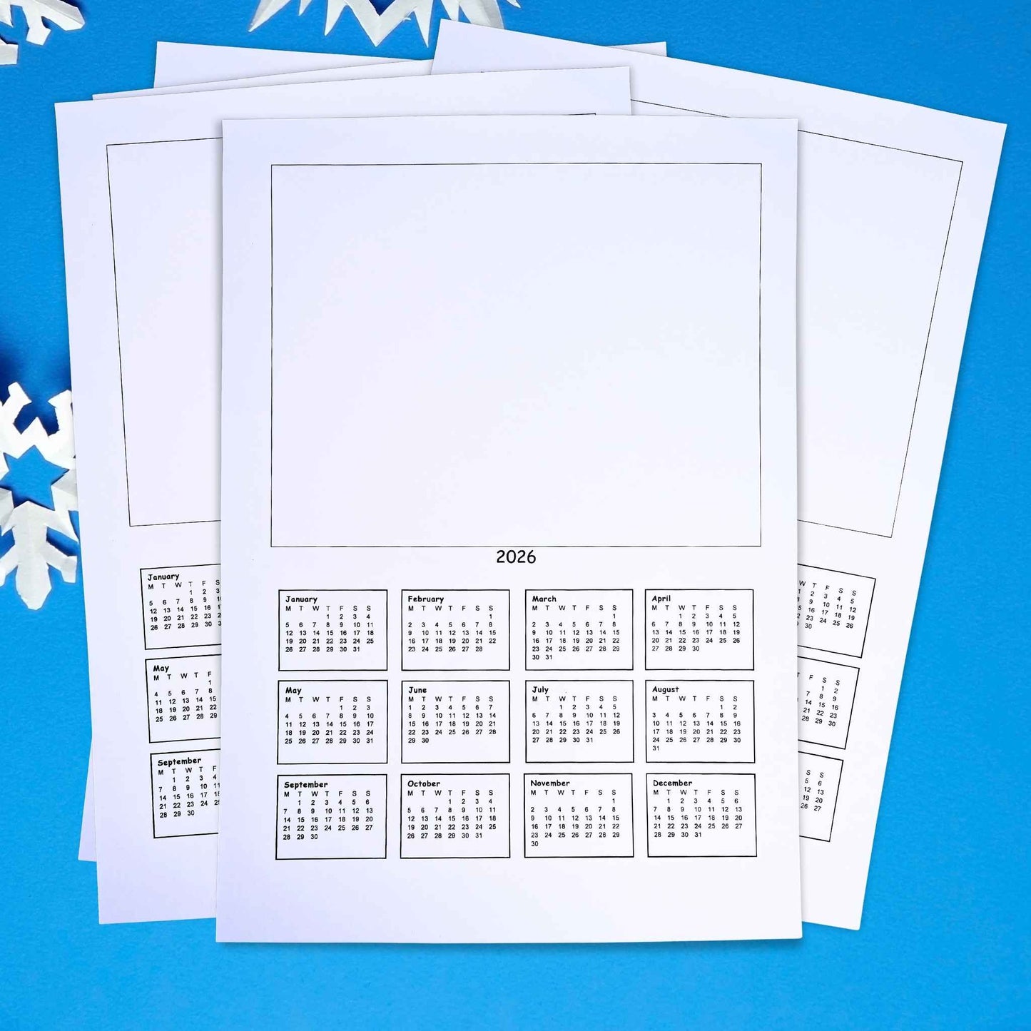 2026 A4 Calendar Blanks