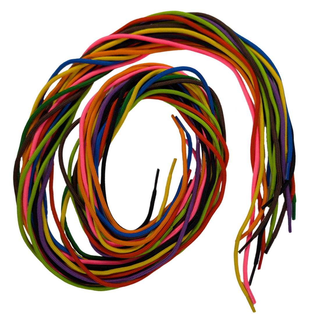 20 Thick Coloured Threading Laces 1m