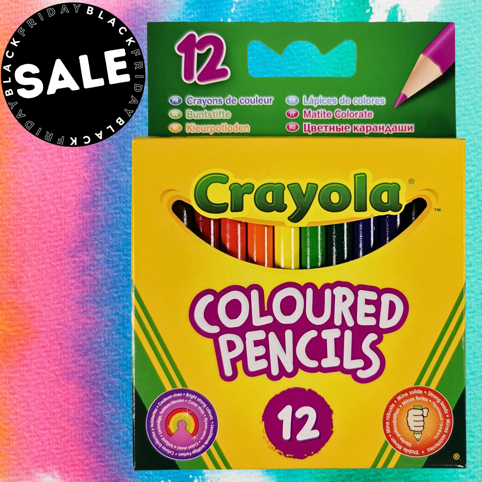 CRAYOLA Half-Length Colouring Pencils - Assorted Colours (Pack of 12) |  Tougher Pencils that Won't Easily Break Under Pressure | Ideal for Kids  Aged