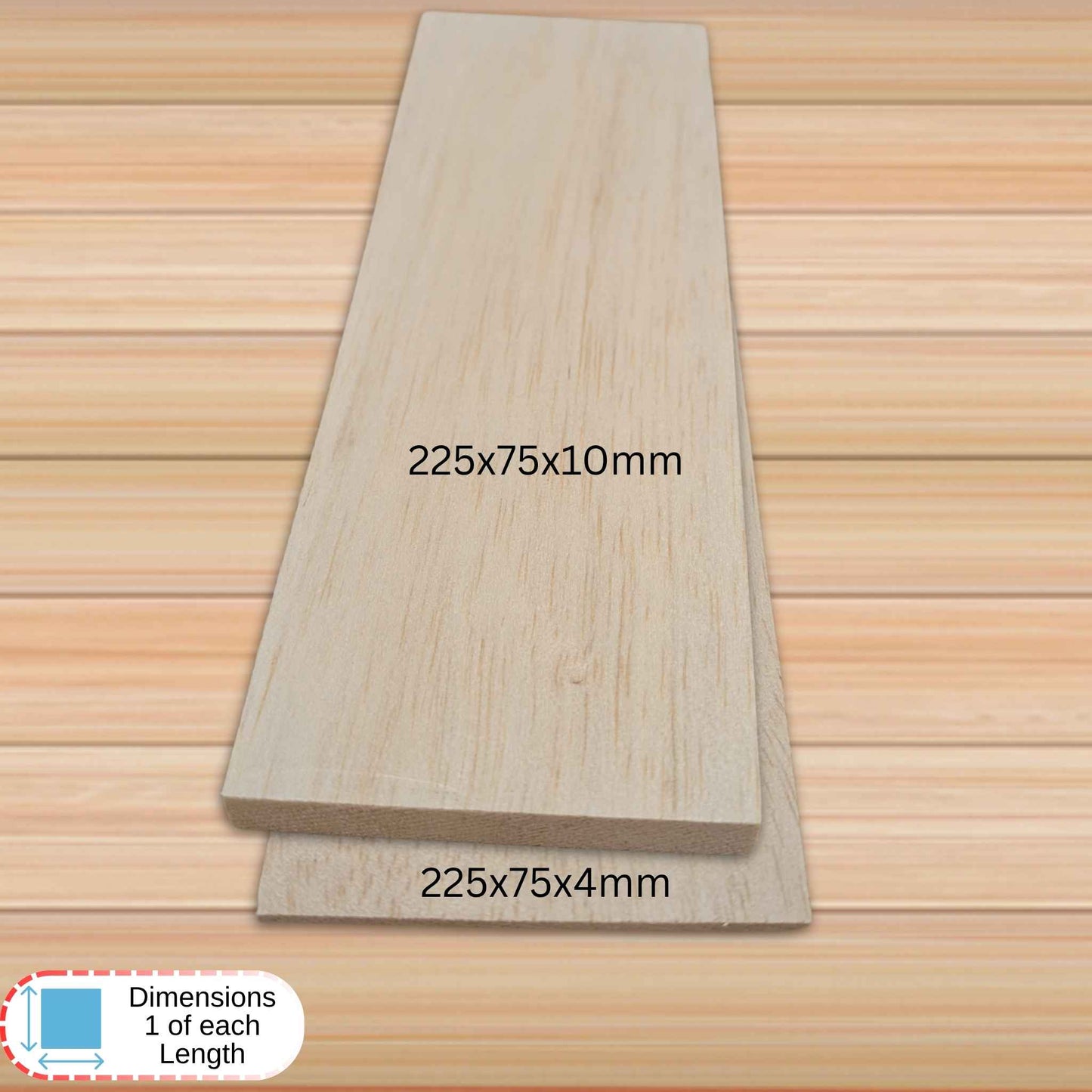 Balsa Wood Starter Pack of 8 Assorted Sizes