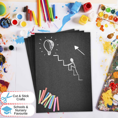 A4 100% Recycled Black Sugar Paper 100gsm
