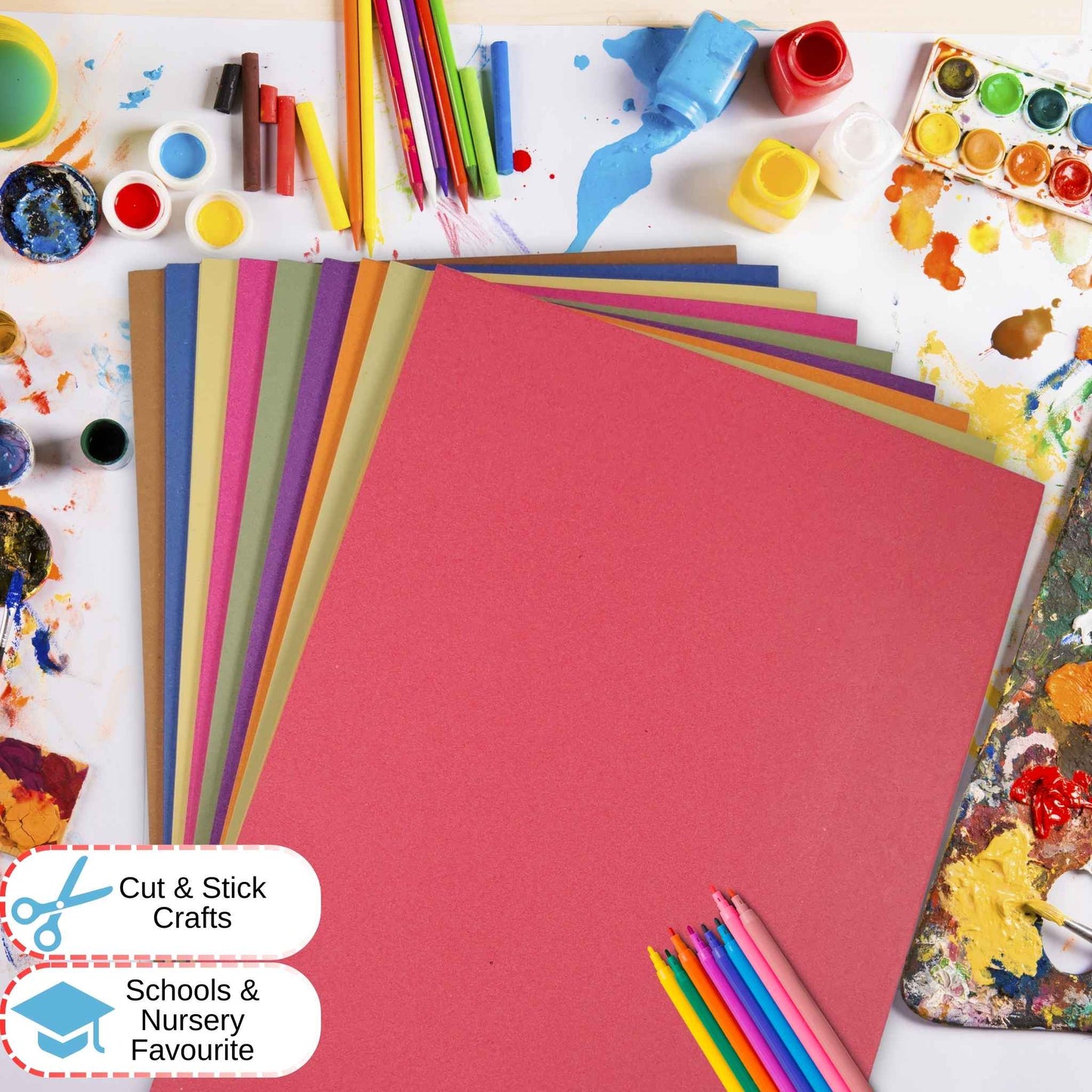 Recycled A3 Bright Colour Sugar Paper 100gsm Children Art Paper