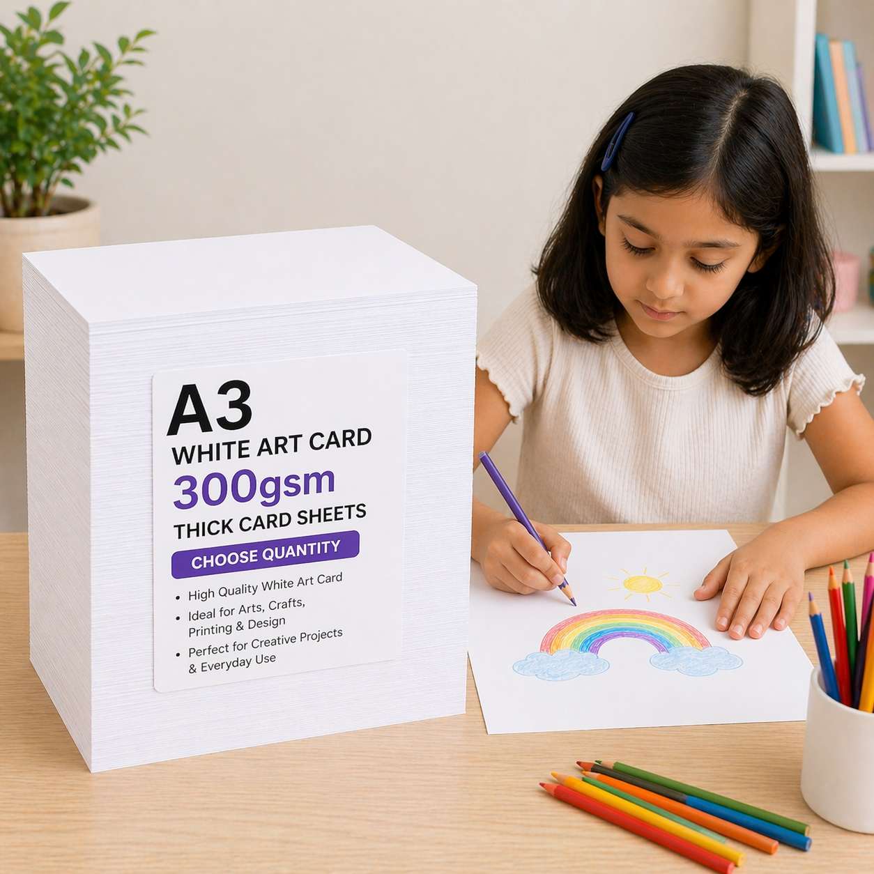 A3 White Art Card 300gsm Thick Card Sheets Choose Quantity