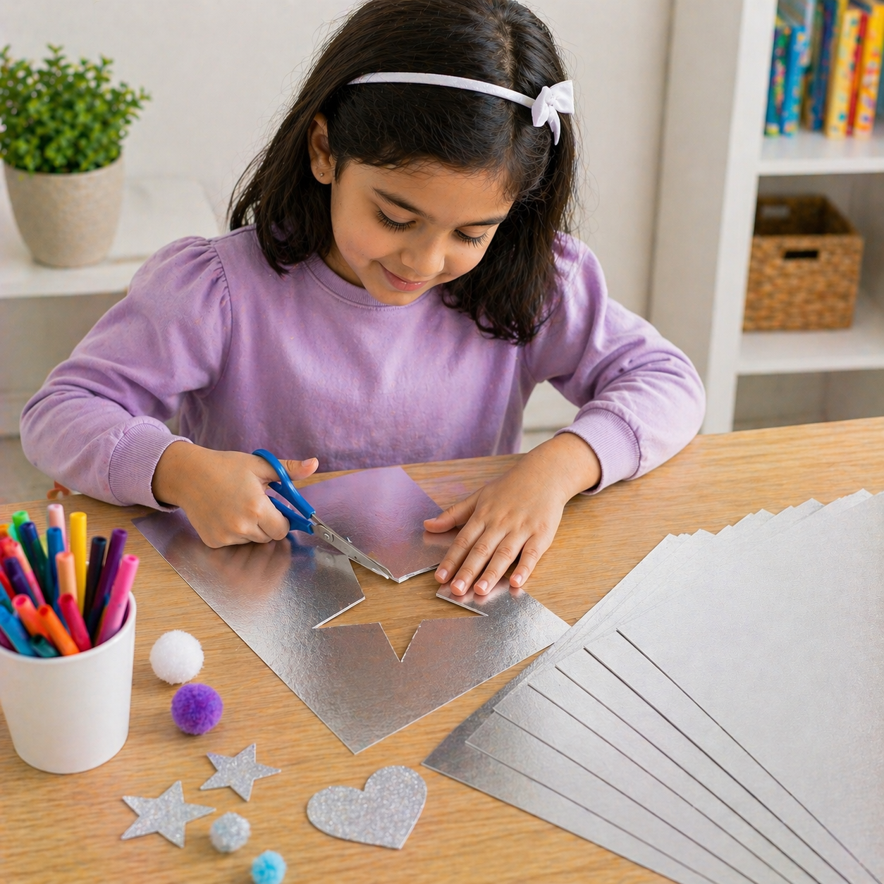 Silver Card 10 Sheets A2 Metallic Board