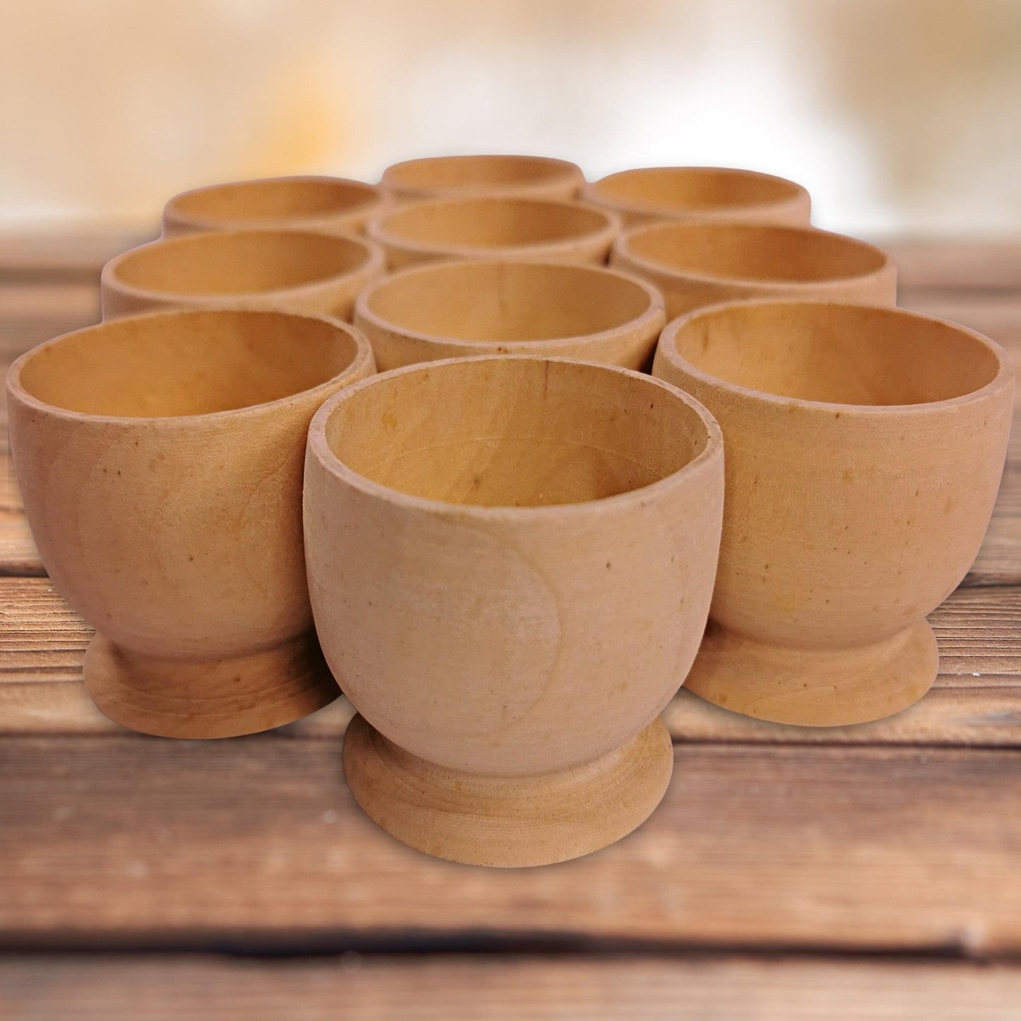 10 Wooden Egg Cups Boiled Egg Holder, Make Personalized Egg Cups 4cm Diameter.