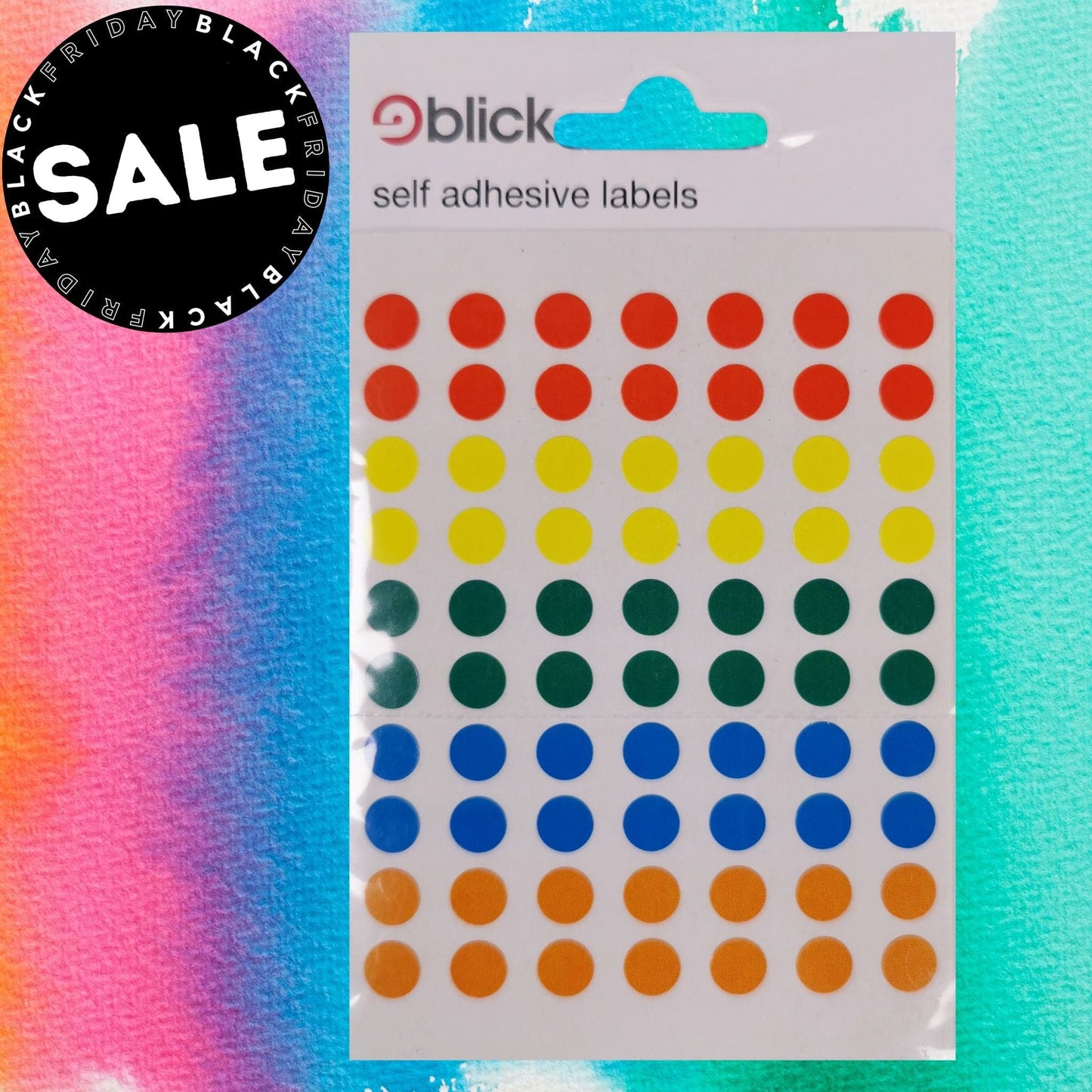 Round Circle Label Stickers 8mm Assorted Colours 350