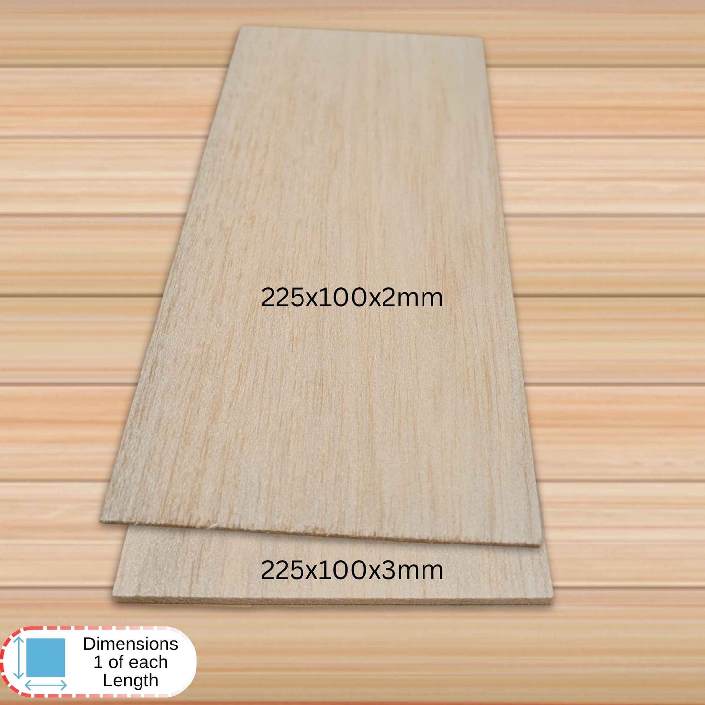 Balsa Wood Starter Pack of 8 Assorted Sizes