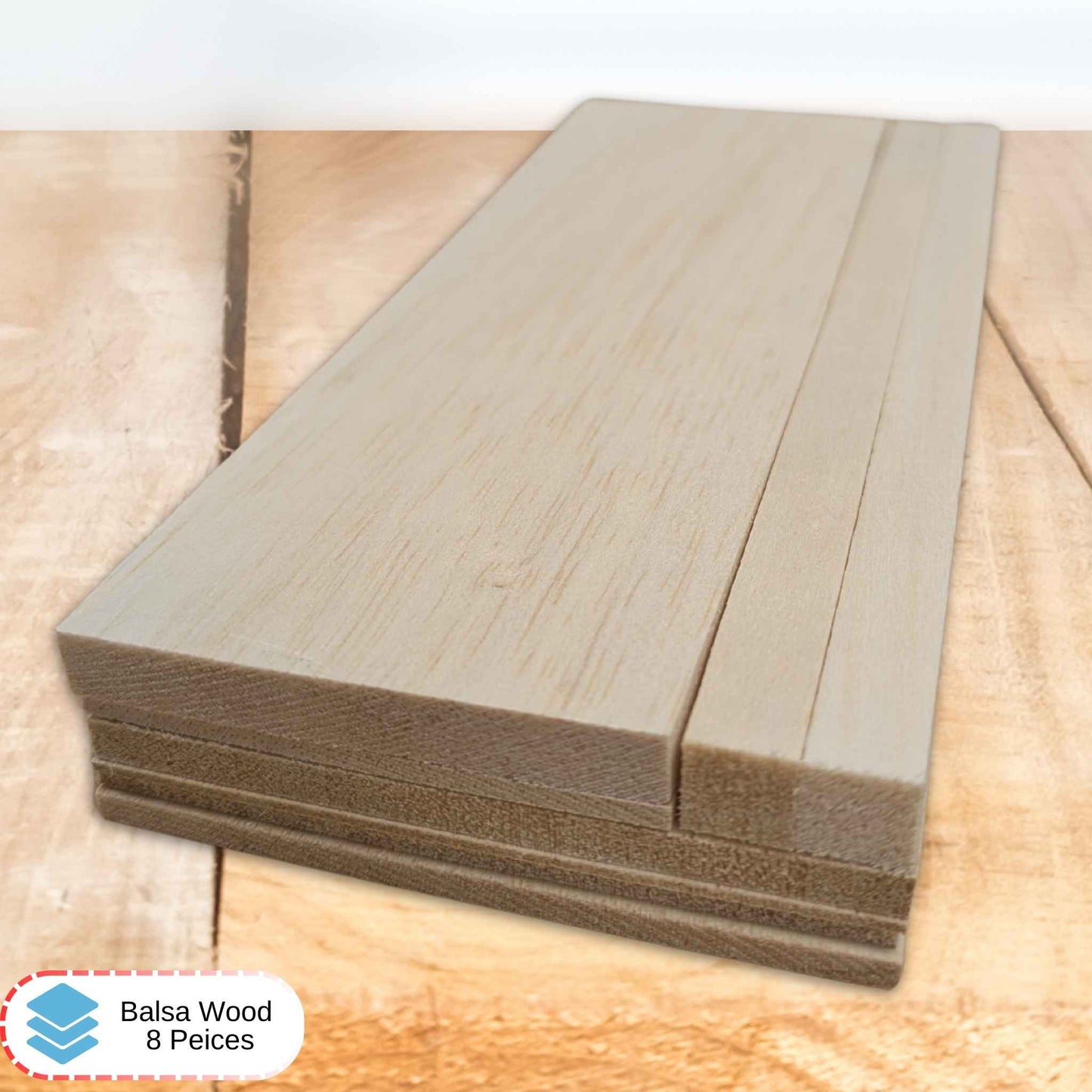 Balsa Wood Starter Pack of 8 Assorted Sizes