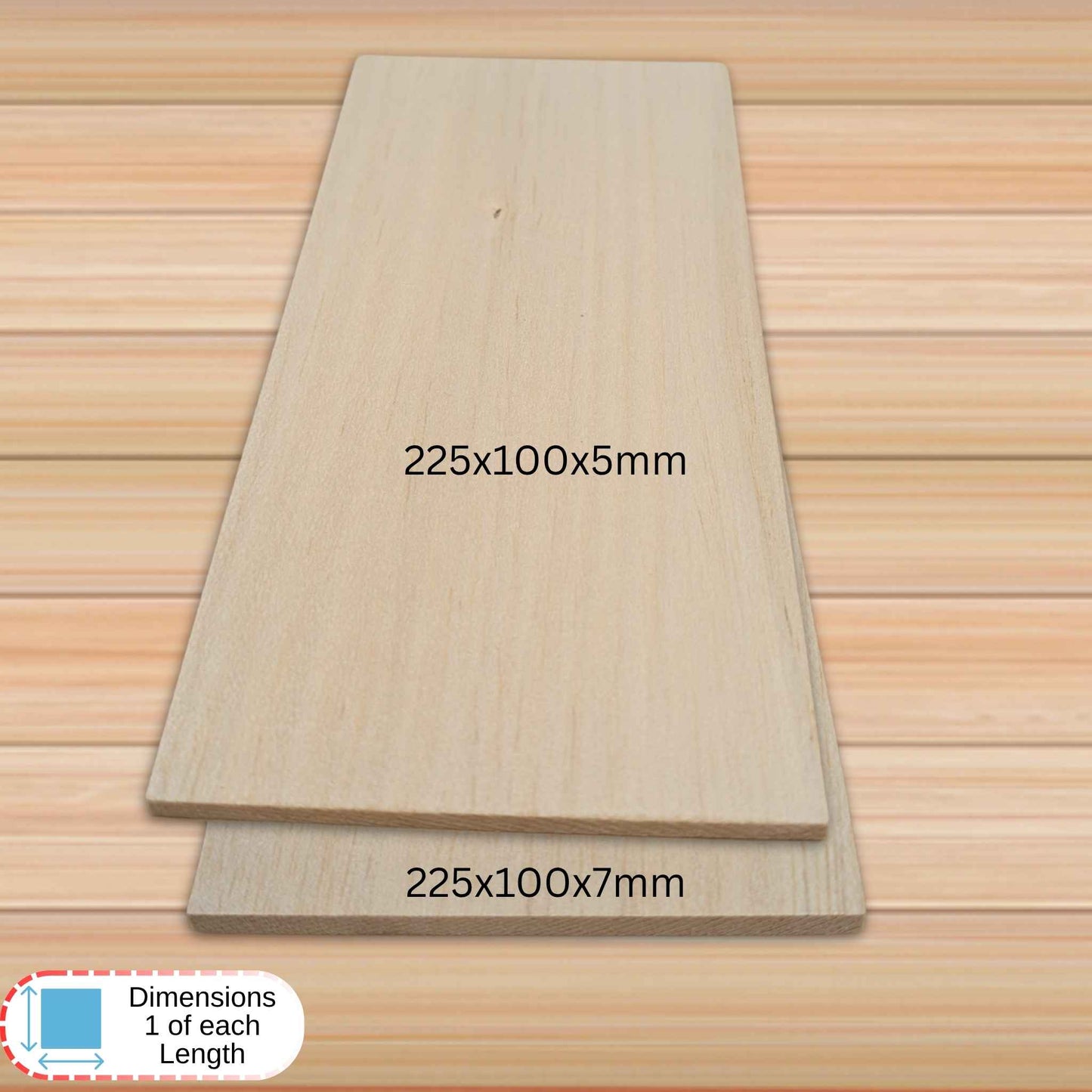 Balsa Wood Starter Pack of 8 Assorted Sizes