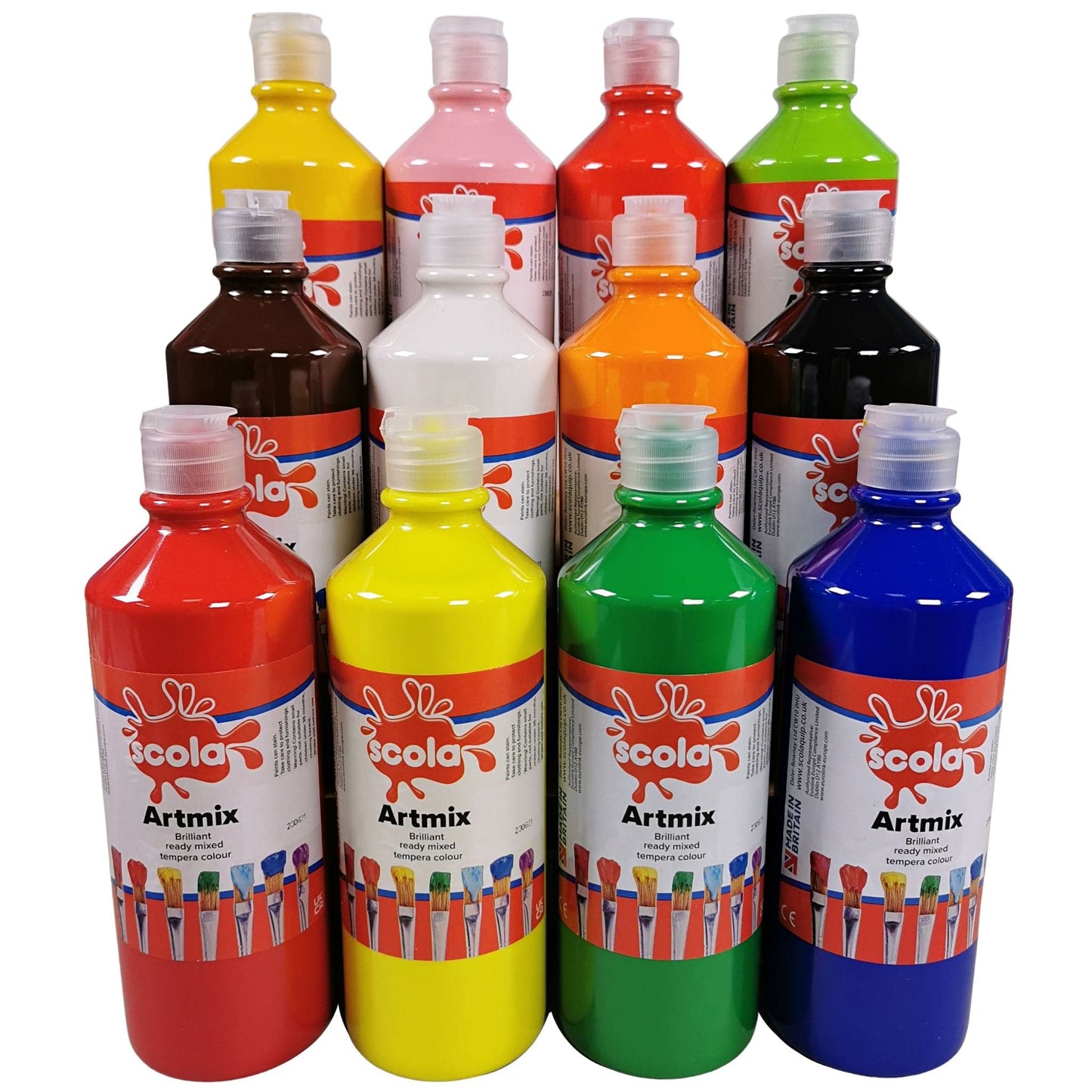 Scola Artmix Ready Mix Paint Set of 12 Assorted Colours