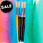 Assorted Colour Round Tip Hog Bristle Brushes Size 18