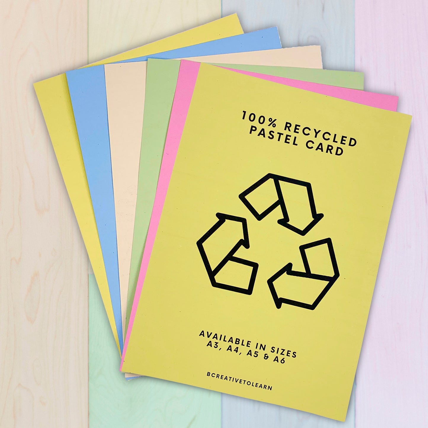 A3 100% Recycled Pastel Coloured Card in 180gsm