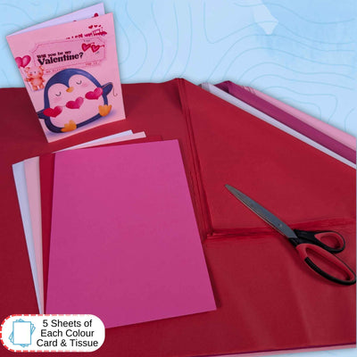 Valentines Day & Mothers Day A4 Card & Tissue Paper Bundle