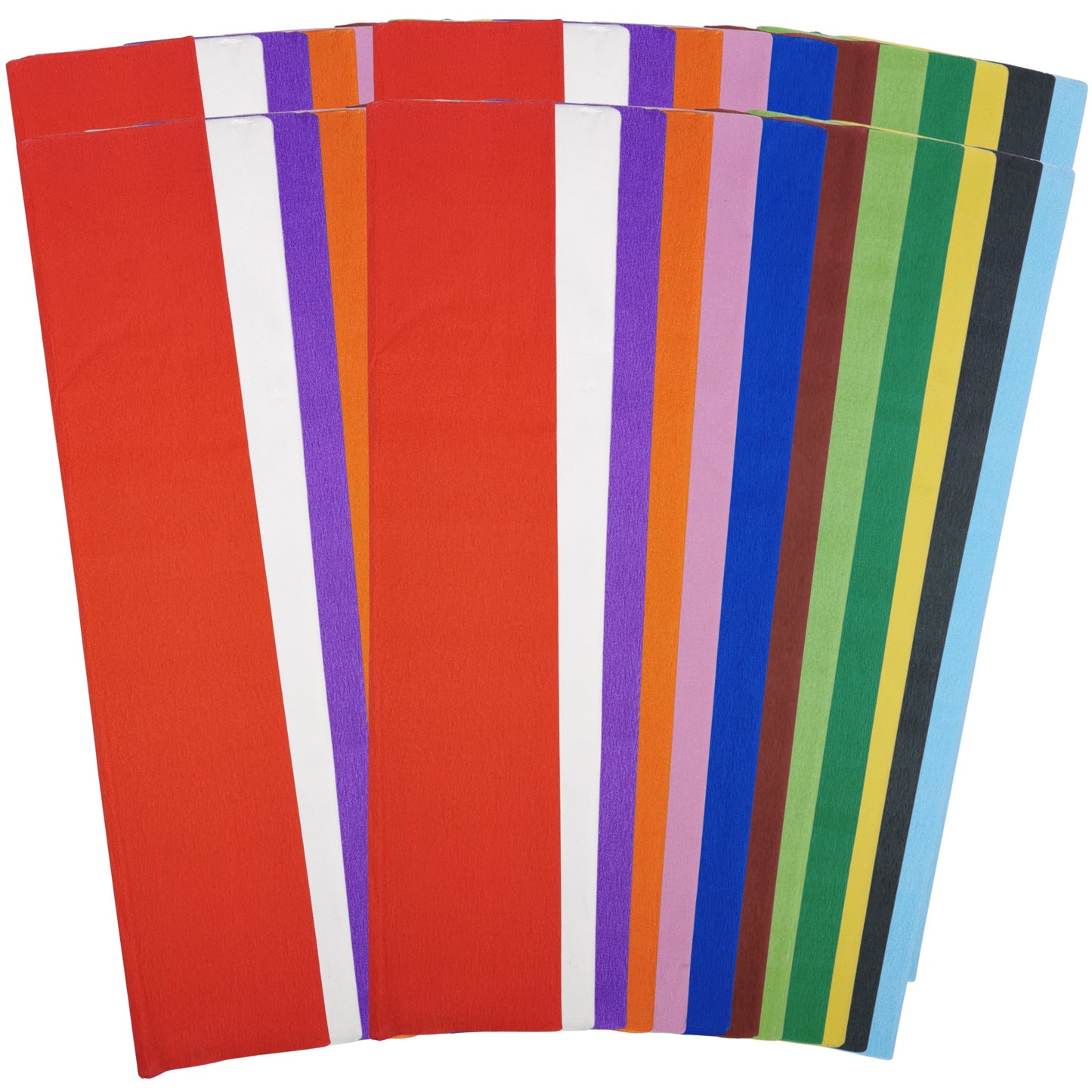 48 Assorted Large Crepe Paper Sheets For Flower Crafting & Gift Wrapping 50cm x 300cm