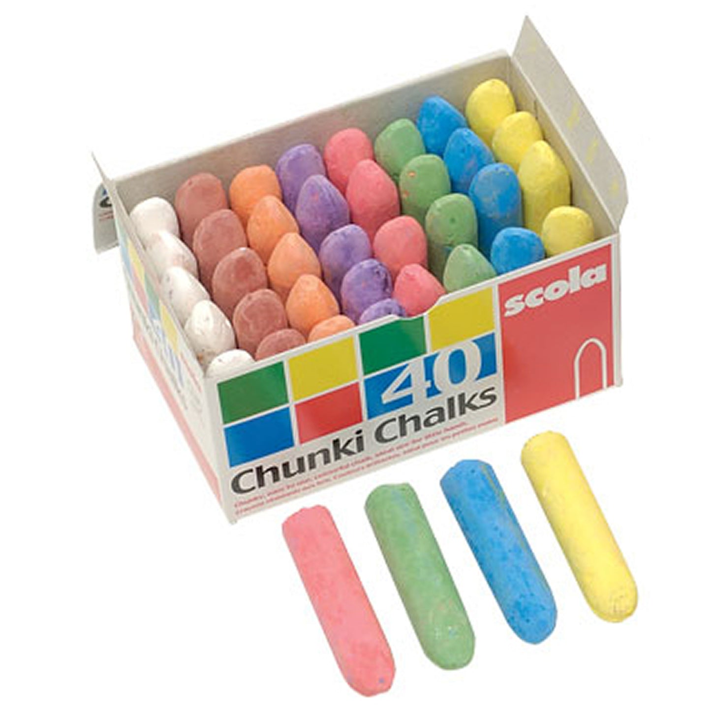 Chunki Chalks Coloured Pieces, 8 Colours