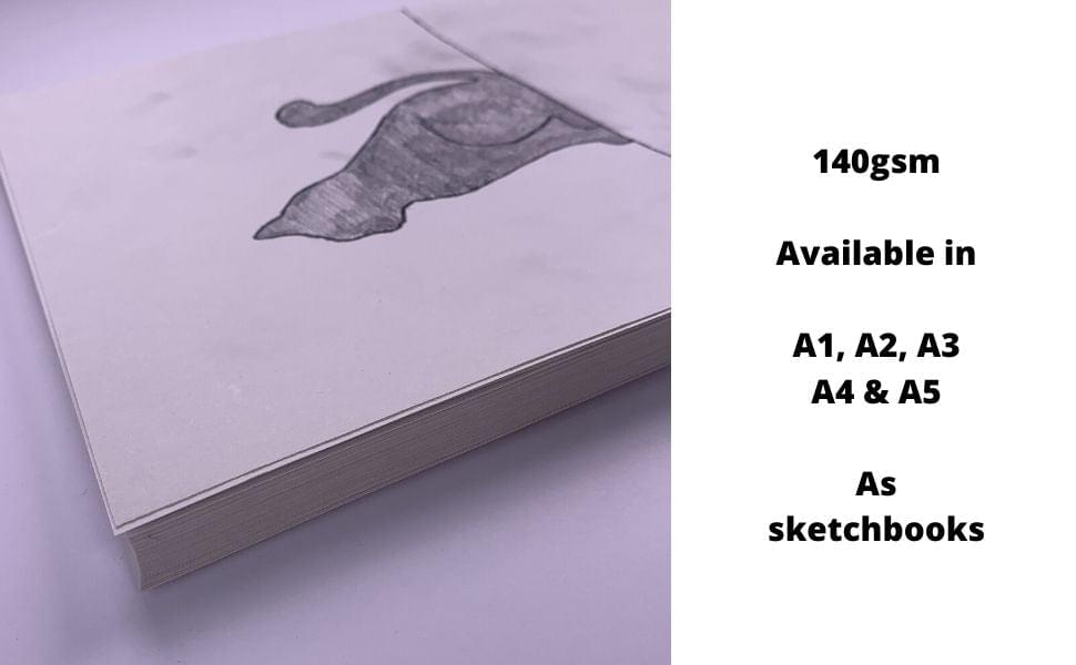 100% Recycled A5 Cartridge Paper 140gsm 100 Sheets