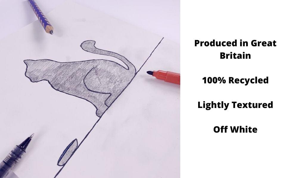 100% Recycled A5 Cartridge Paper 140gsm 100 Sheets