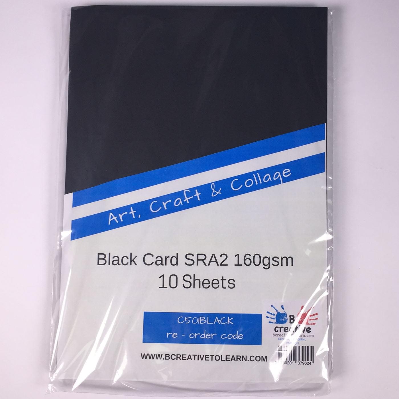 10 Sheets Black SRA2 Card 160gsm