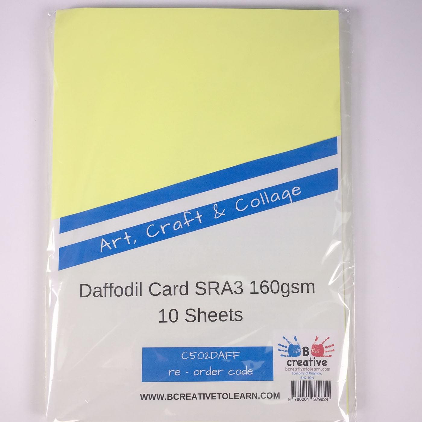 10 Sheets Daffodil Yellow SRA3 Card 160gsm