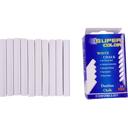 Dustless White Chalk Pack of 10 Sticks