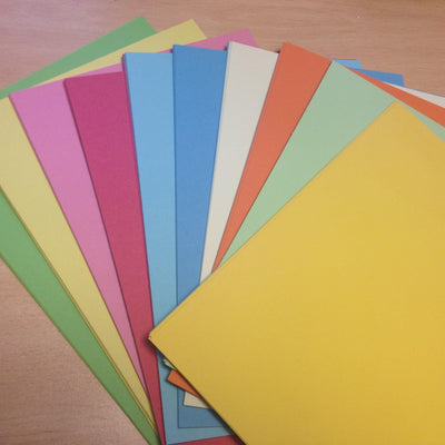 100% Recycled A4 Ten Colour Card Mix 180gsm Choose Quantity