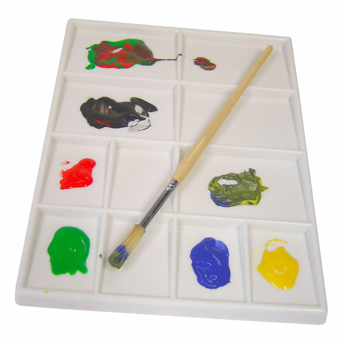 11 Well White Plastic Paint Mixing Palette