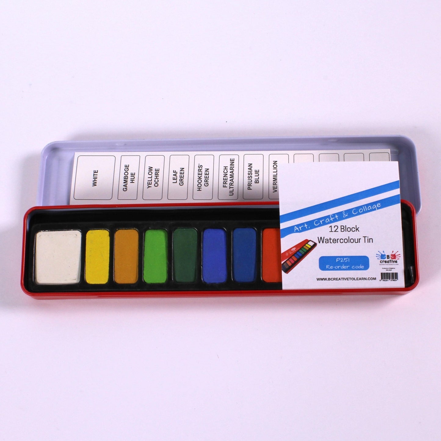 12 Block Watercolour Tin