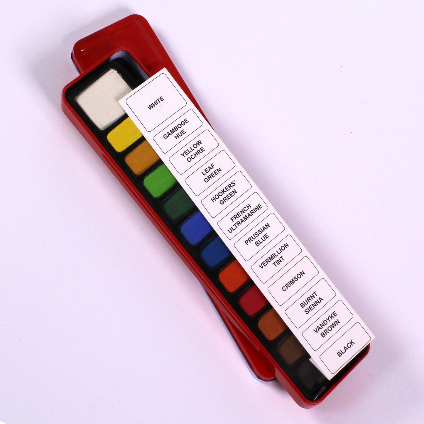 12 Block Watercolour Paint Tin with Brush
