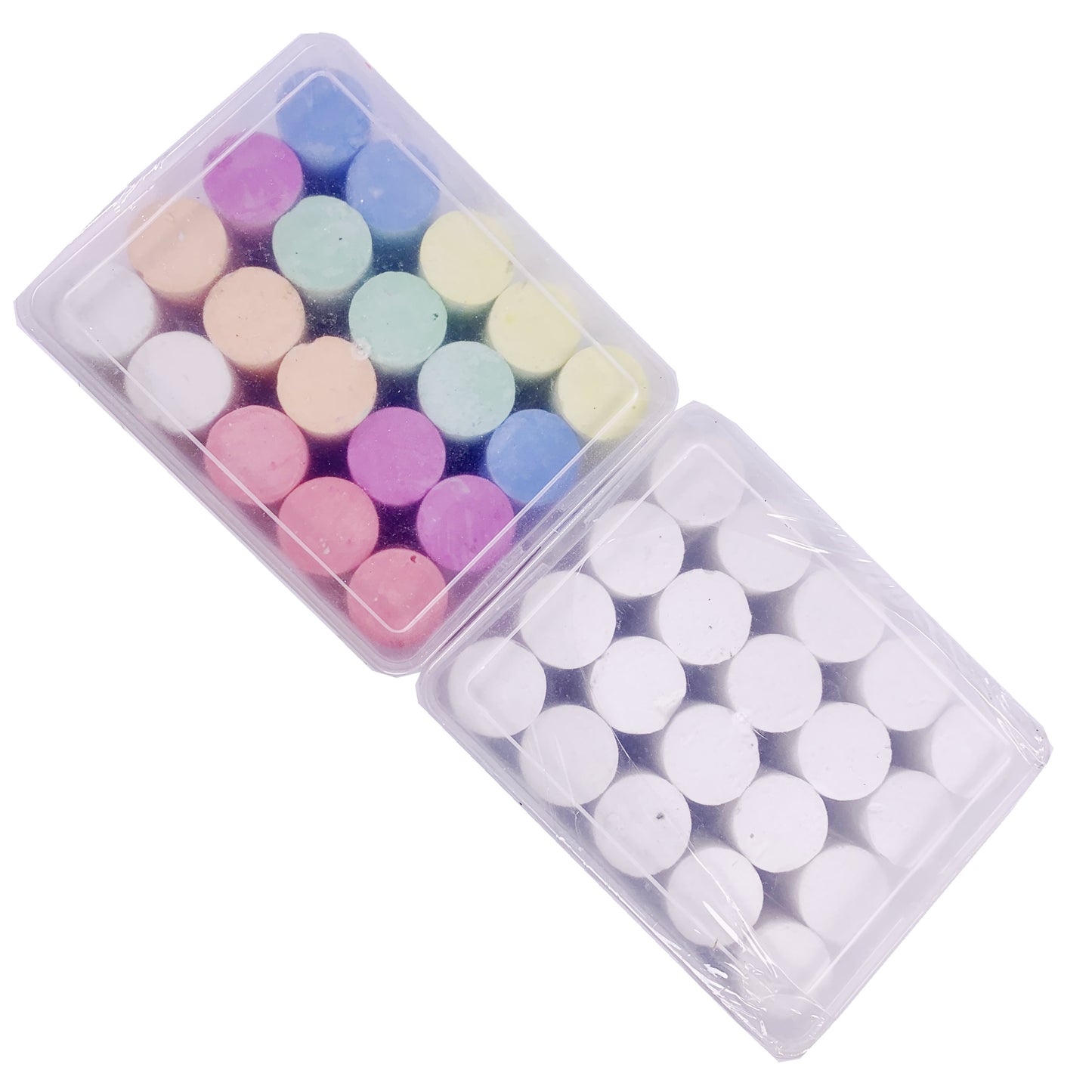 School Playground Chalk – 40 Jumbo Washable Chalks in Handy Tubs for Group Use