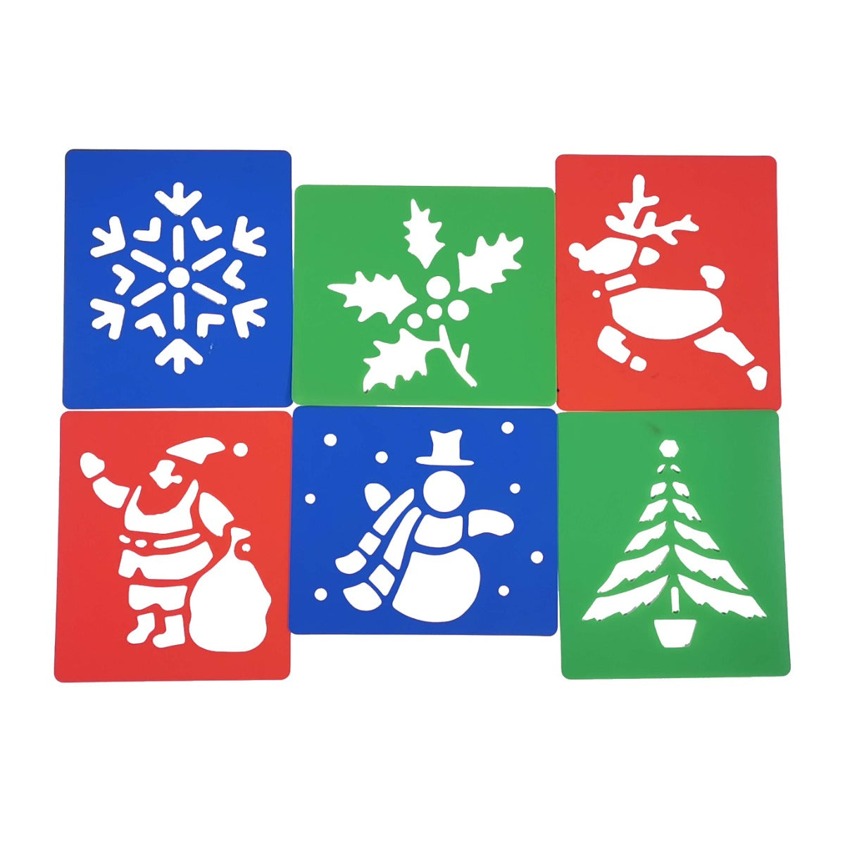 Plastic Christmas Stencils for Festive Crafting Projects Set of 6