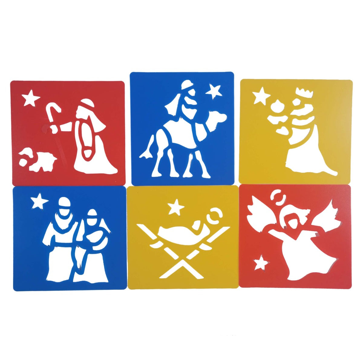 Nativity Scene Stencil Art Set for Children Reusable Pack of 6