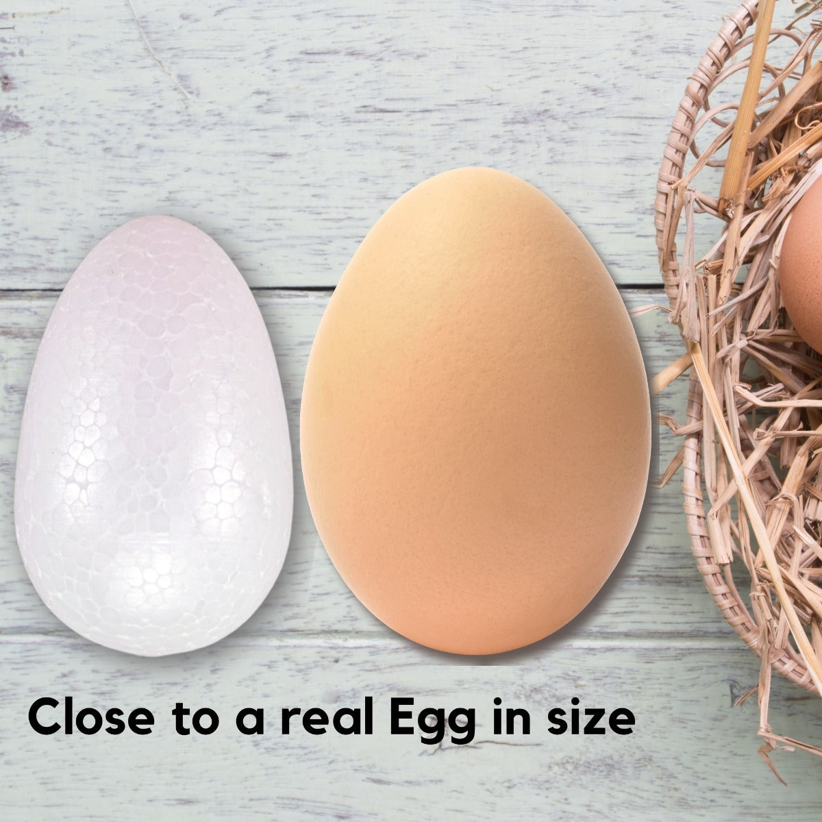 White Polystyrene Easter Craft Eggs 5.5cm Size