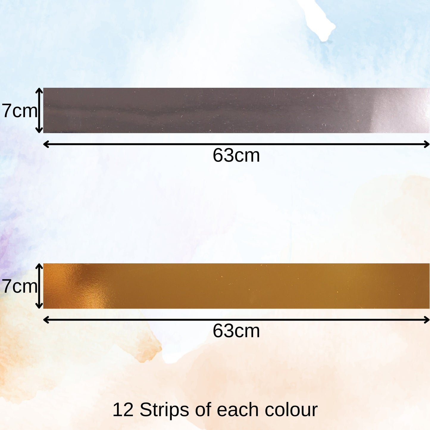 24 Metallic Gold & Silver Card Strips Crown Hat Making Strips, Design & Make Your Own Crowns To Decorate 63x7cm, 20cm Diameter