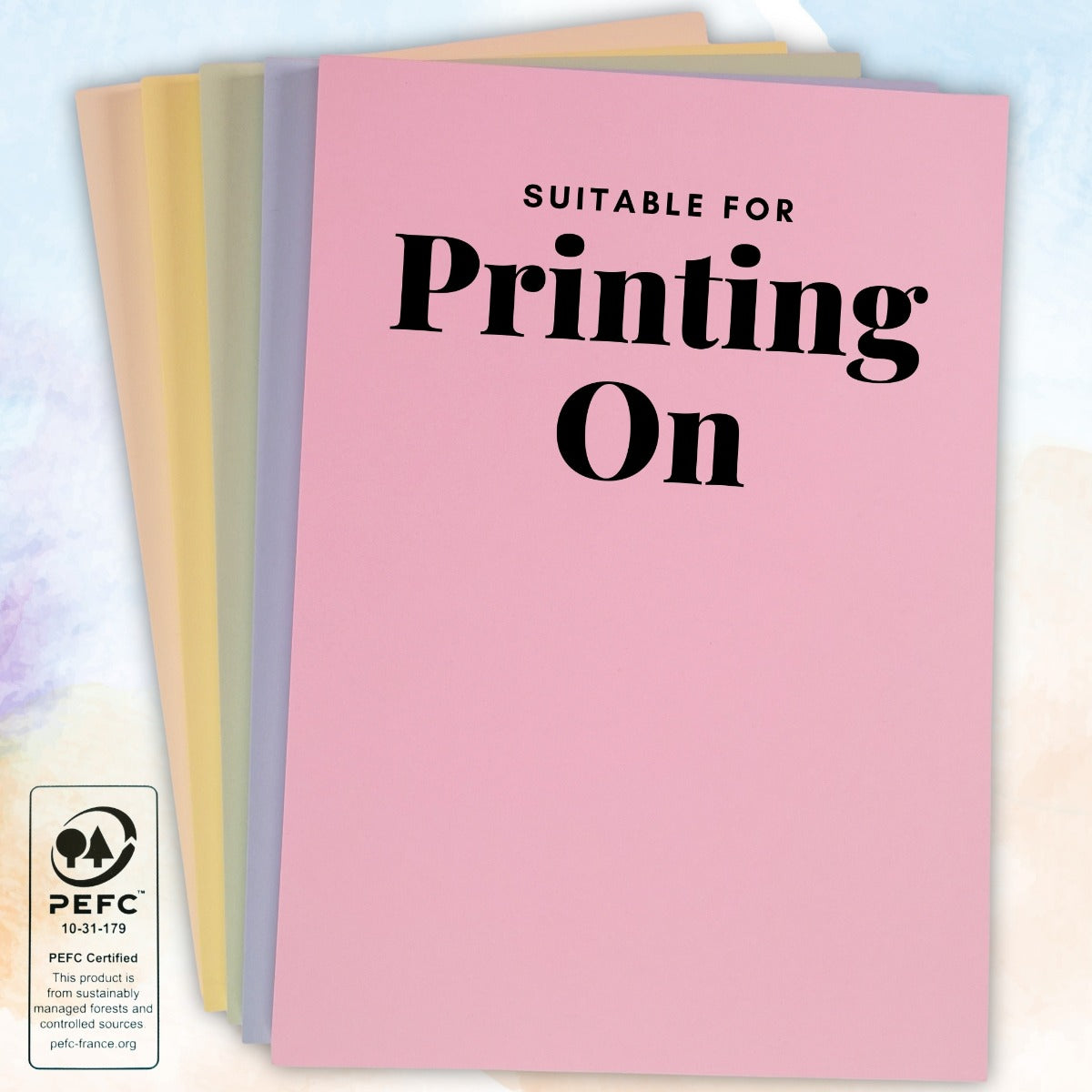 A4 Mixed Pastel Coloured 160gsm Card Pack 250 Sheets.