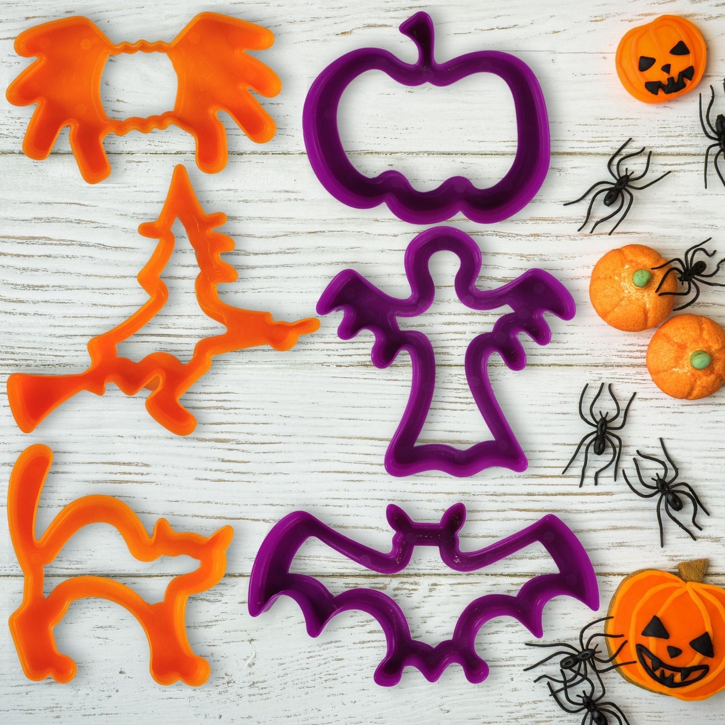 Plastic Halloween Dough Cutters Pack of 6 for Playdough & Baking
