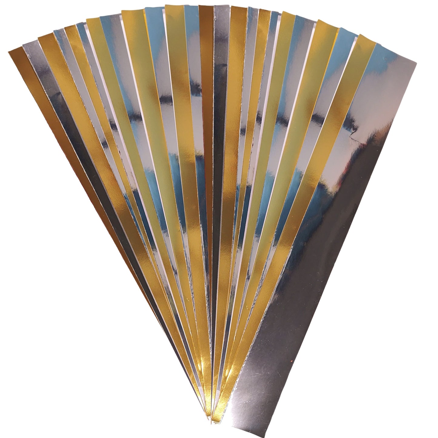 24 Metallic Gold & Silver Card Strips Crown Hat Making Strips, Design & Make Your Own Crowns To Decorate 63x7cm, 20cm Diameter